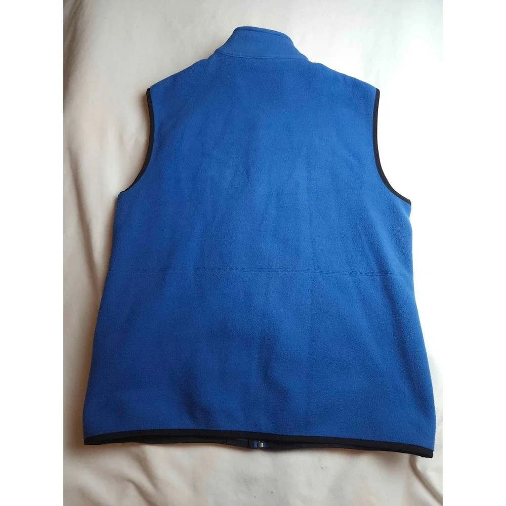 IZOD Fleece Vest Mens Medium Blue Full Zip Sleeveless Jacket Mock Neck Pockets
